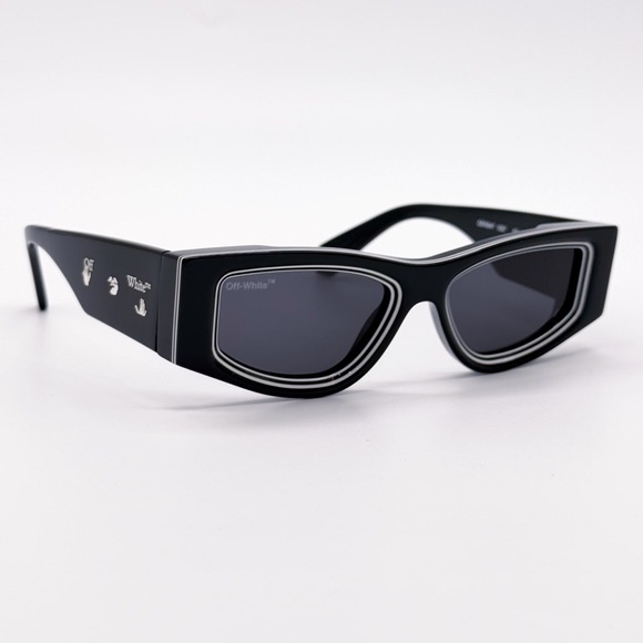 NEW OFF-WHITE ANDY 11007 BLACK SUNGLASSES UNISEX OERI047 1007 OFF-WHITE EYEWEAR - Picture 6 of 11